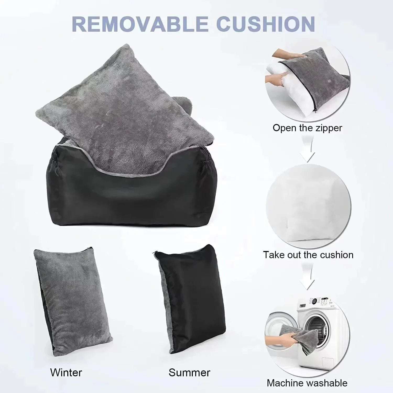 Dog Bed Removable  Machine Washable Pet Car Seat Cover Pet Animal Nest Cushion Dogs Cats Sofa Bedding Travel Mattress for Pets
