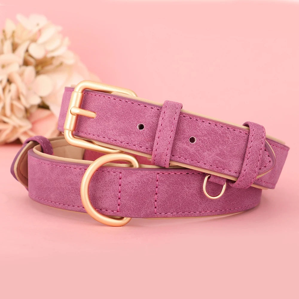 Leather Dog Collar Durable Dogs Collars Soft Padded Pet Pitbull Necklace Adjustable For Small Medium Large Dogs Pug Pet Products