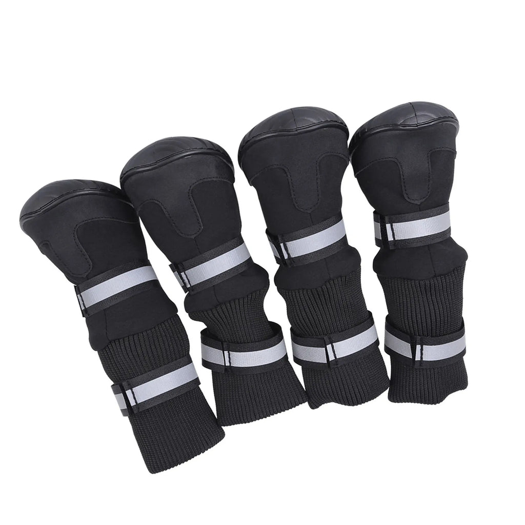D2 4Pcs Set Pet Dog Shoes Anti Slip Protective Boots Dog Socks for Large Dogs Cat Waterproof Winter Dog Pet Puppy Shoes For Dogs
