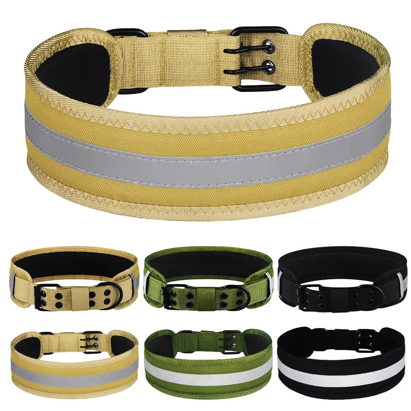 Reflective Solid Color Dog Collar  Polyester Breathable & Comfortable, Anti-Choke Adjustable Pet Collar