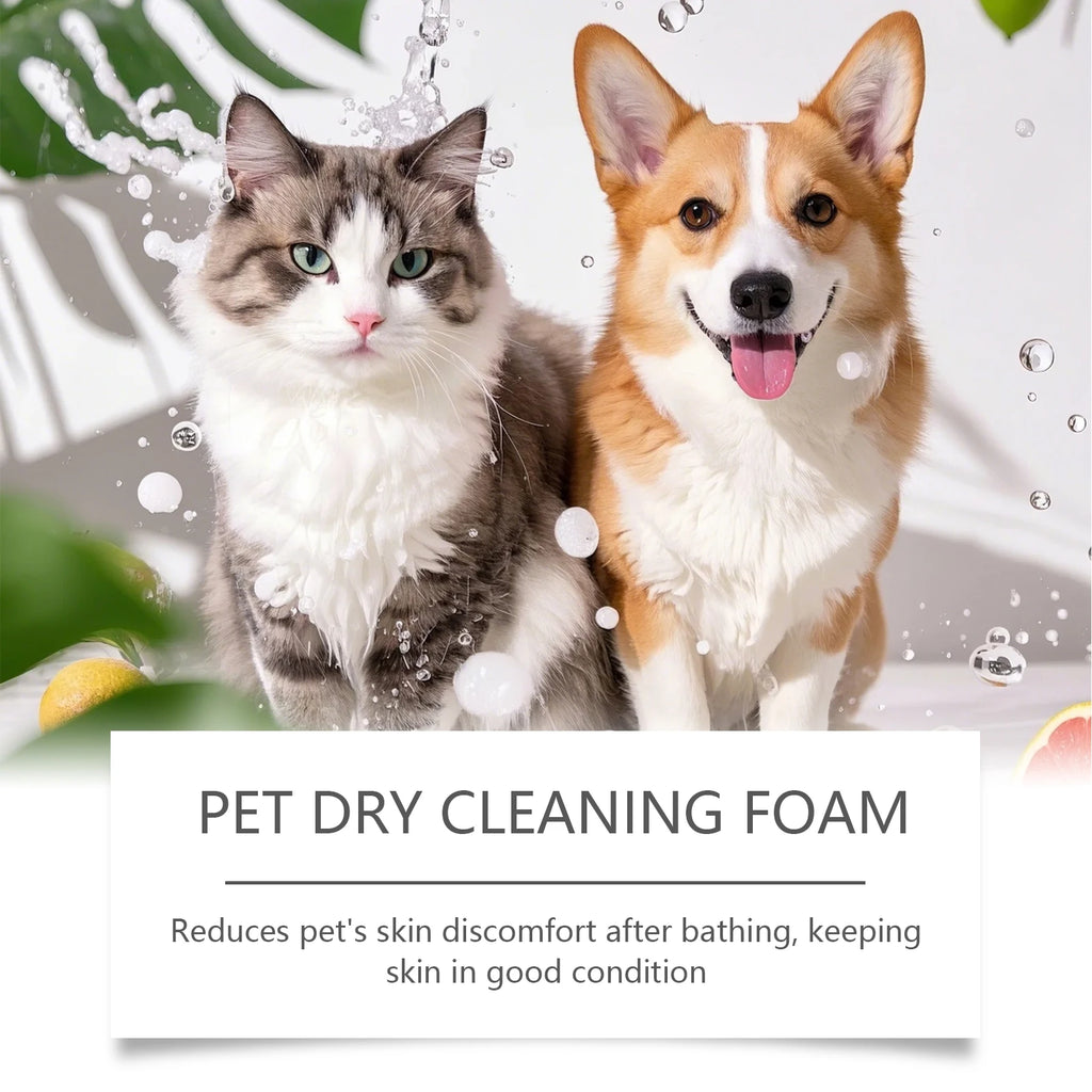 Dogs Cats Cleaning Mousse Pet No Rinse Dry Shampoo Coconut Oil Skin Care Deodorizing Moisturizing Quick Bath Foam Pet Cleaning