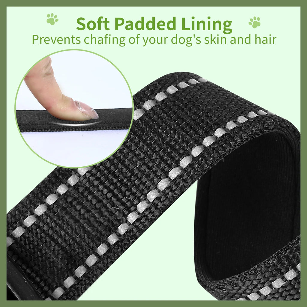 Adjustable Reflective Dog Collar Anti-Escape Safety Pet Neck Strap for Small Medium Dogs Soft Durable Night Walking Pet