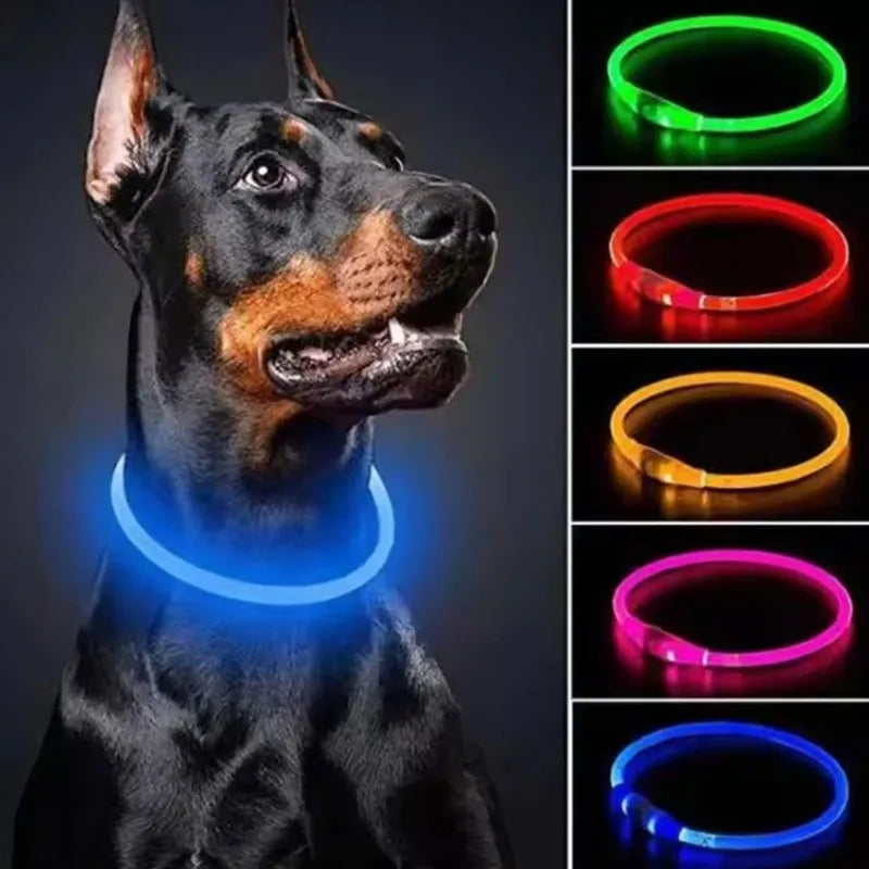 B Pet dog LED collar - Dog loss prevention collar - Adjustable collar - Safe USB charging collar - Pet supplies For use at night