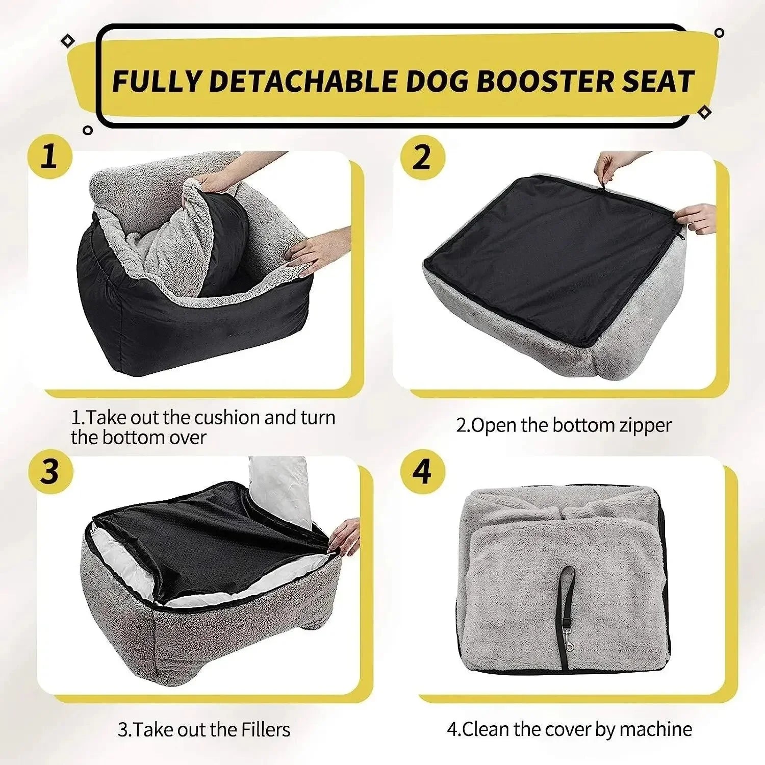 Dog Bed Removable  Machine Washable Pet Car Seat Cover Pet Animal Nest Cushion Dogs Cats Sofa Bedding Travel Mattress for Pets