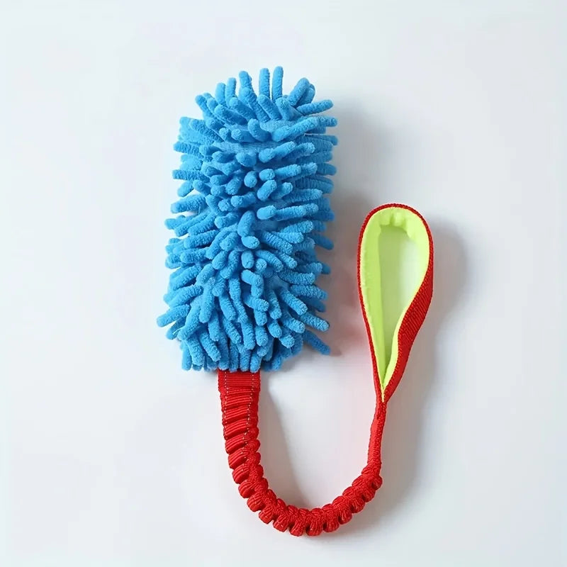 Durable Dog Toys for Aggressive Chewers - Soft Plush Pulling Rope Chew Toy with Sturdy Handle, Interactive Teeth Cleaning Toy