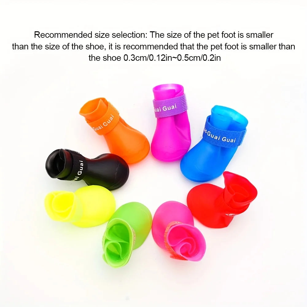 Pet Shoes Cute Pet Dog Shoes Rainproof Puppy Boots Anti-Slip Dog Shoes