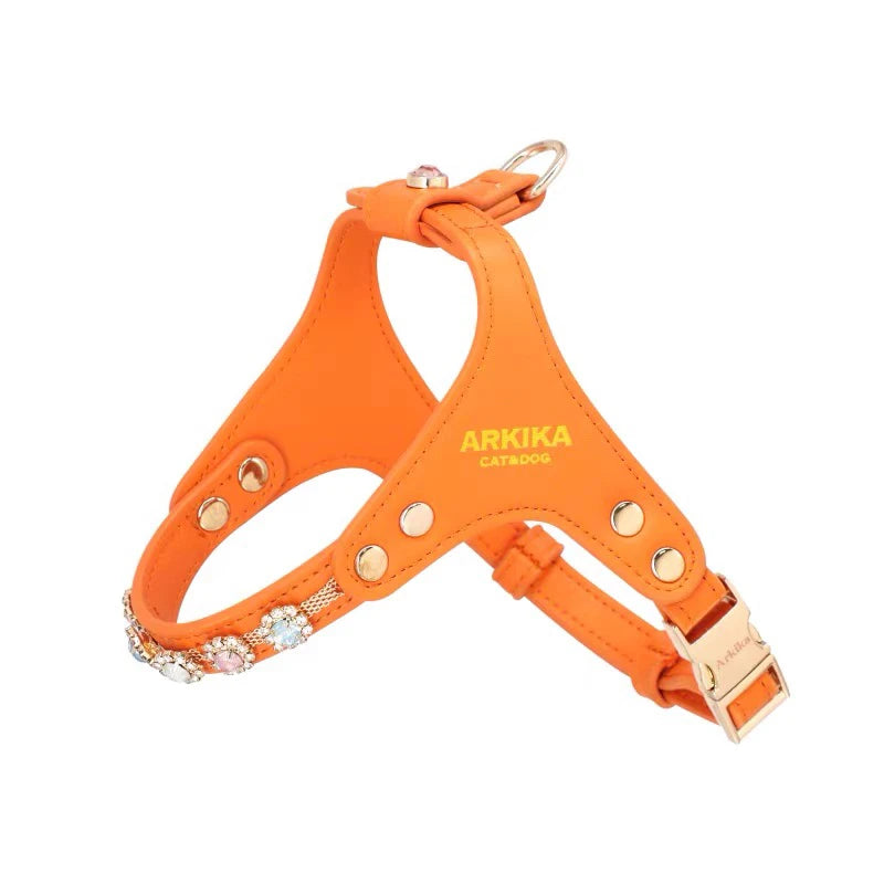 Arkika Dog Leash Small Dogs Chest Back Type Yorkie Teddy Pet out Walking Rope Non-Extensible Durable Pet Supplies