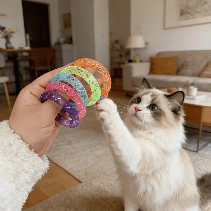 Cat toys - Soft netted cat self-amusement doughnut, bell-activated self-amusement toy - Suitable for all cats to play with