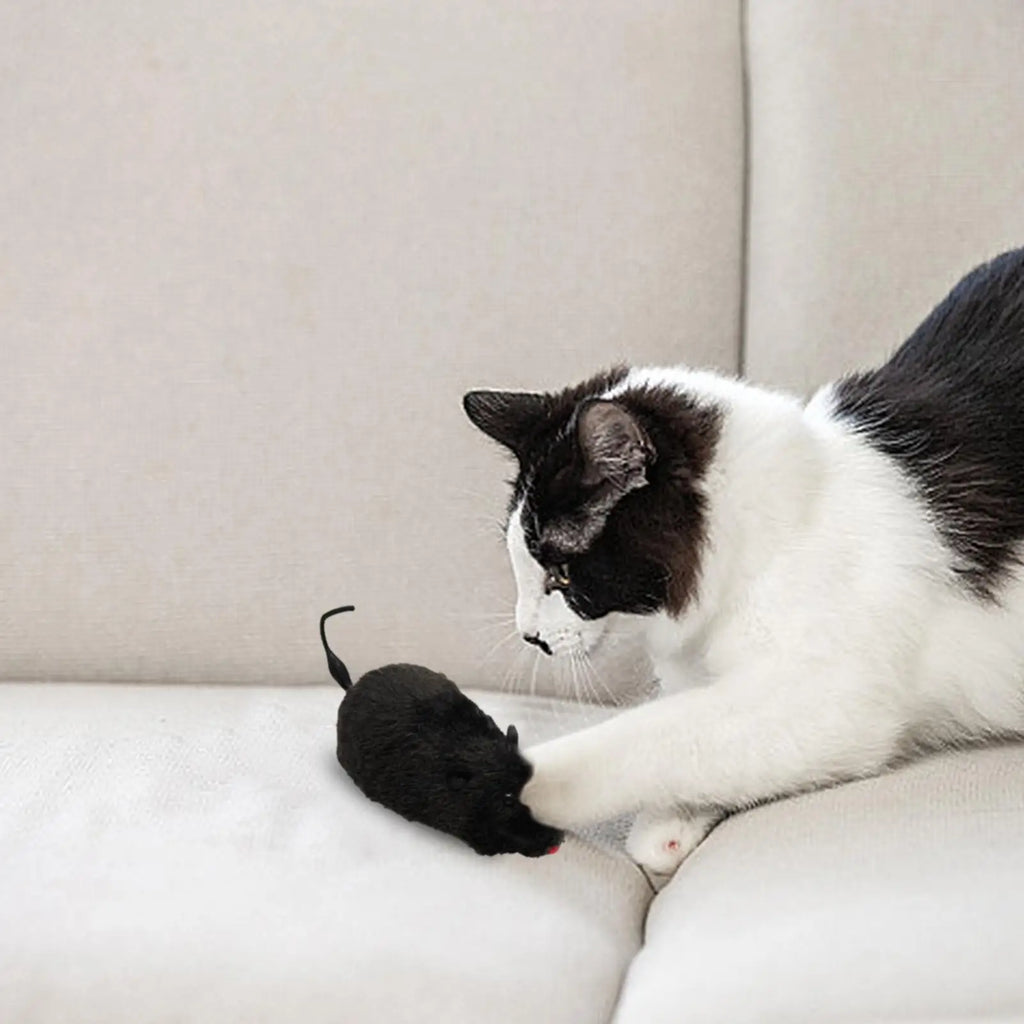 Cat Mice Toys Wind Up Mouse Cat Moving Plush Interactive clockwork Toys Chasing Quick Move Toys Interesting Supplies For Kitten