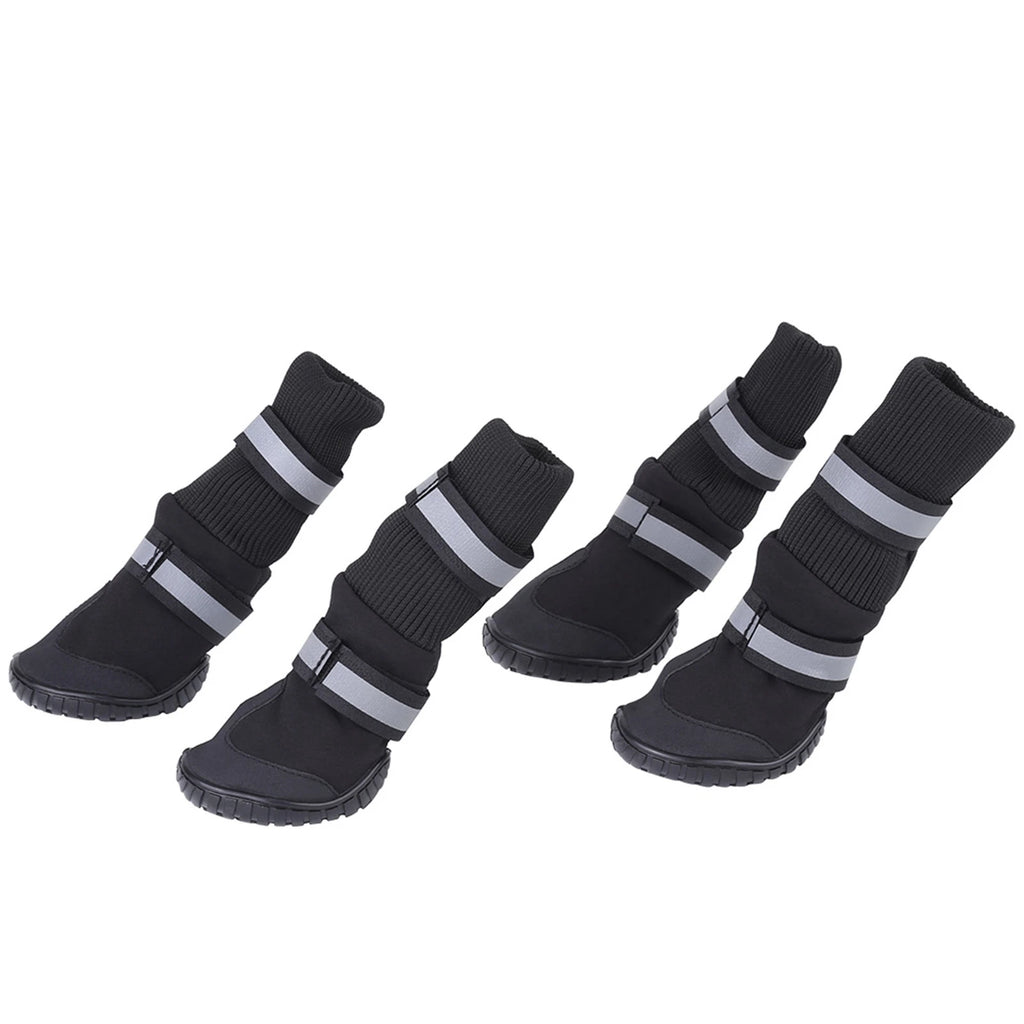 D2 4Pcs Set Pet Dog Shoes Anti Slip Protective Boots Dog Socks for Large Dogs Cat Waterproof Winter Dog Pet Puppy Shoes For Dogs