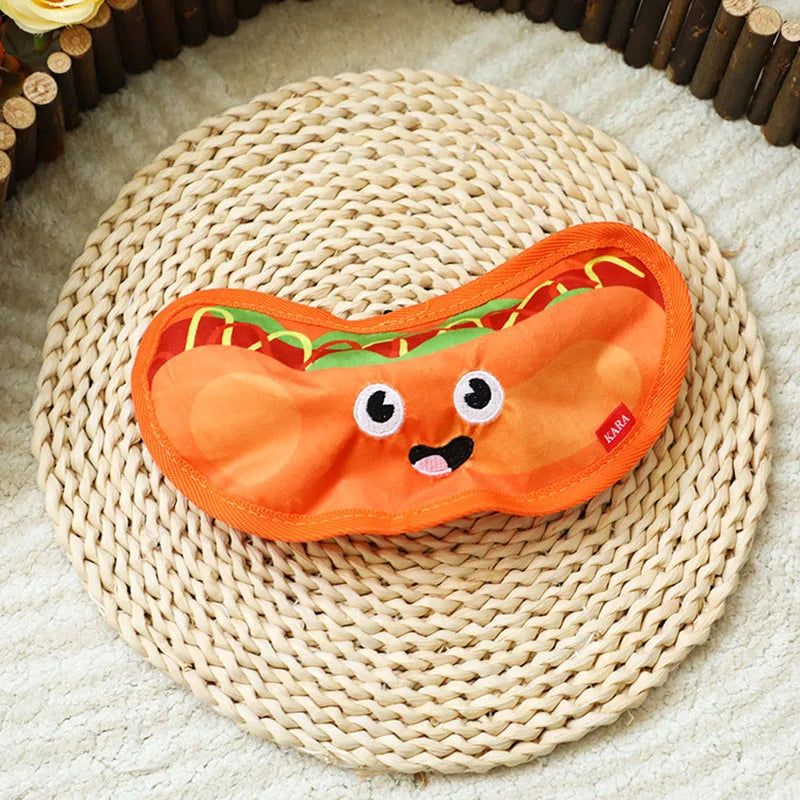 Dog toys that are resistant to biting, grinding teeth, and can relieve boredom with sound simulation, such as hamburgers and fre