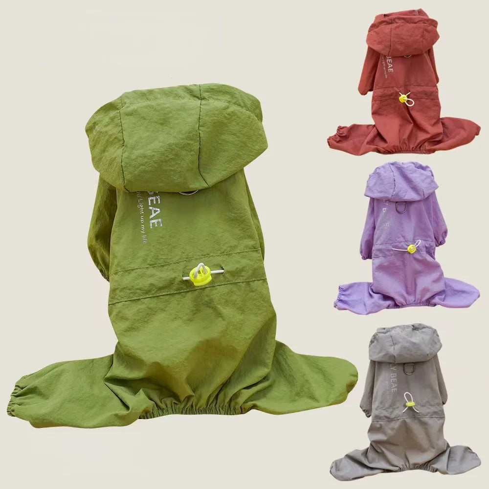 Dog Clothes Jacket  Series Windproof Raincoat Waterproof Dog Outdoor Jumpsuit  lightweight Puppy Costumes