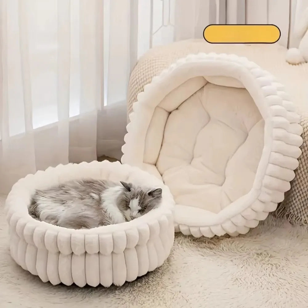 Comfortable Warm Soft Cat Bed Deep Sleep Pet Supplies Dog Bed Round Cozy Pet House Kennel Winter