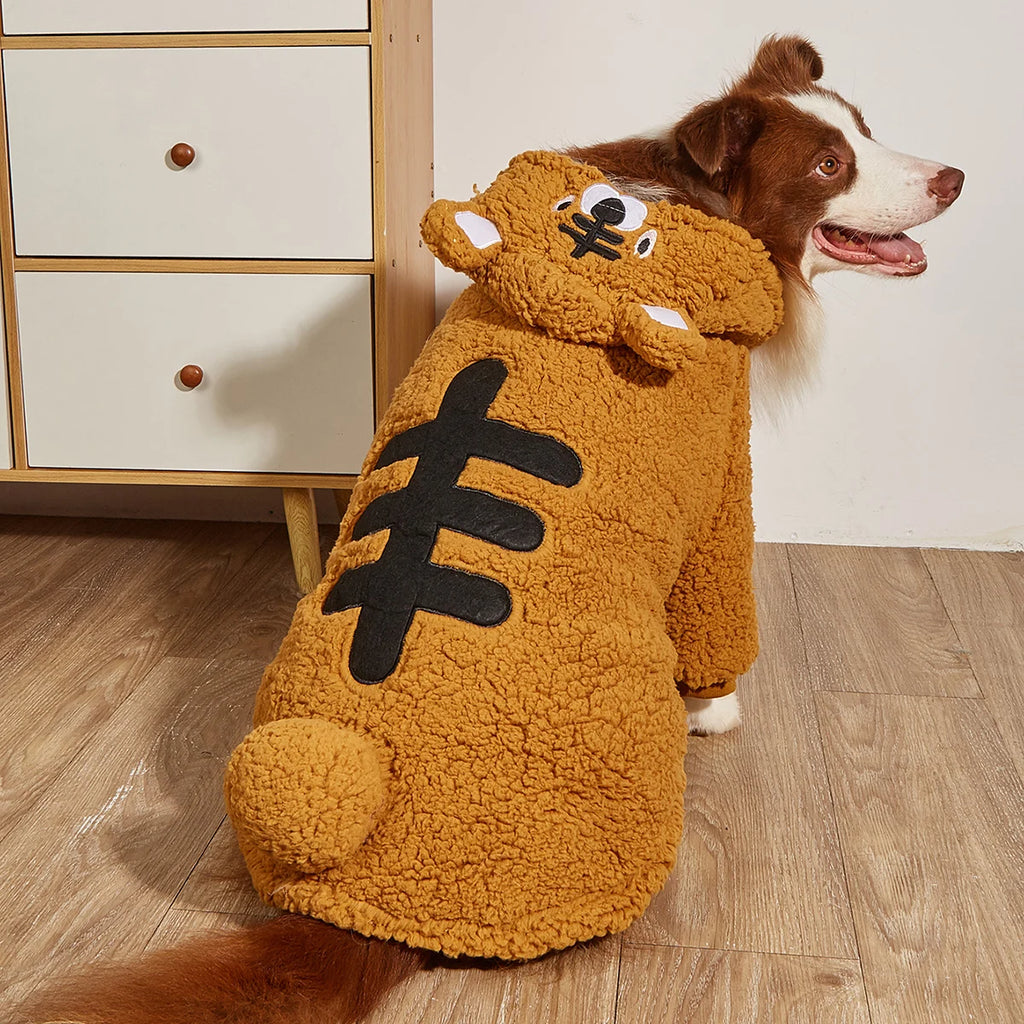 Dog Cloth Samoyed Medium And Large Dogs Golden Retriever Labrador Autumn and Winter Big Dog Thickened Pet Cute Tiger Clothes