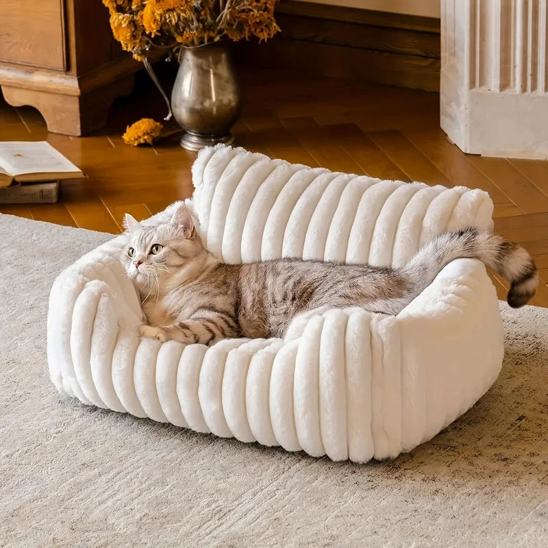 Warm Comfort Cute Cat Sofa Deep Sleep Cat Mat Bed Soft Cushion Pet bed Basket Kitten House for Medium Cats & Small Dogs