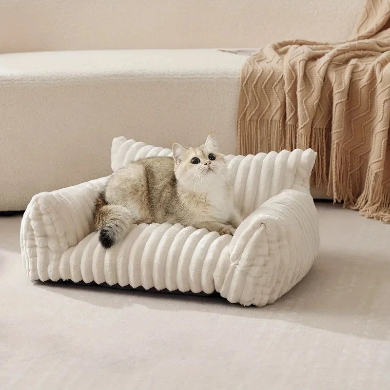 Warm Comfort Cute Cat Sofa Deep Sleep Cat Mat Bed Soft Cushion Pet bed Basket Kitten House for Medium Cats & Small Dogs