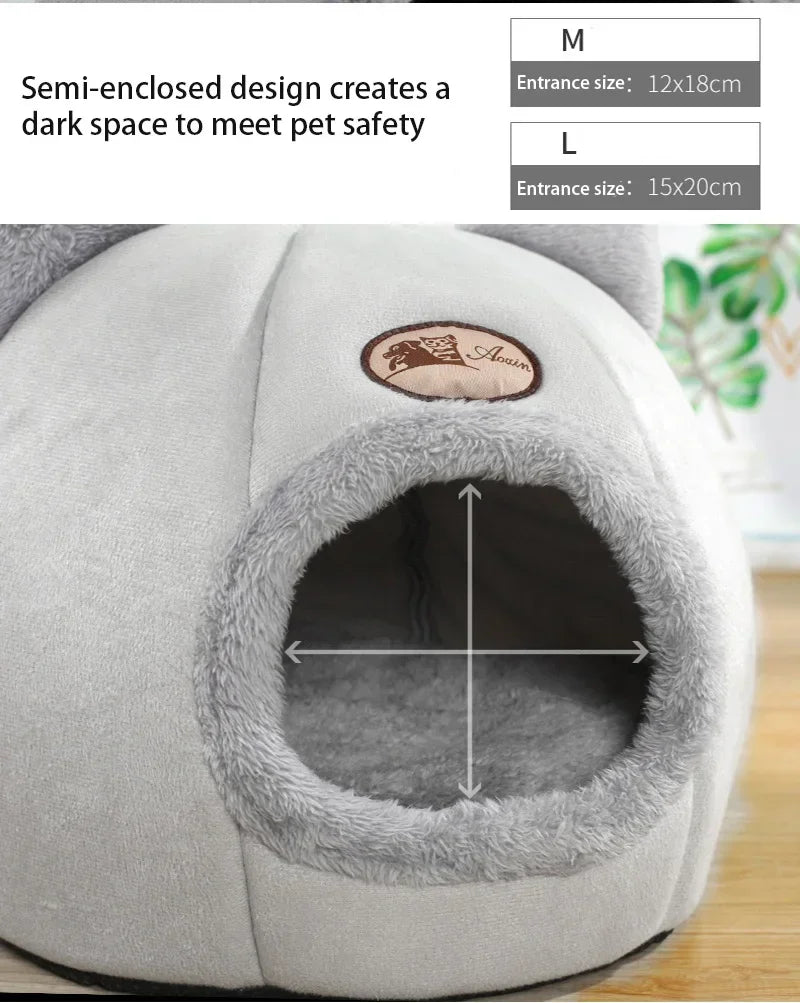 Deep Sleep Comfort in Winter Cat Bed Iittle Mat Basket Small Dog House Products Pets Tent Cozy Cave Nest Indoor Cama Gato