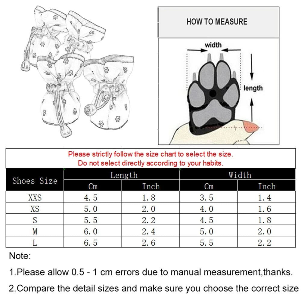 Spring Autumn Dog Shoes for Small Medium Dogs Cats Breathable Warm Cozy Puppy Print Boots Bulldog Teddy Chihuahua Pet Supplies