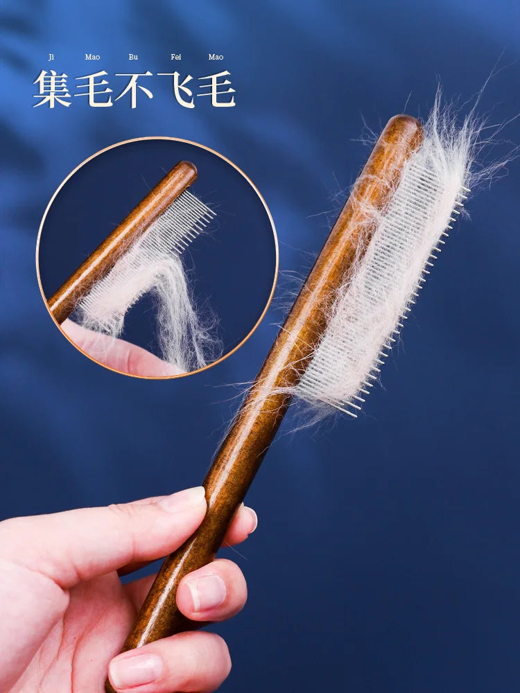 3.5*20cm Cat Grooming Special Comb Brush Long-haired Cats Dense Teeth Comb Knots To Remove Floating Hair Wooden Comb