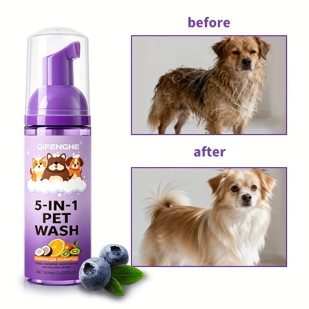 No Rinse Dog & Cat Shampoo Suitable for Puppies, Kittens, Adults - Quick Waterless Bath Foam, Tear-Free Formula, Rinse-Free Deep