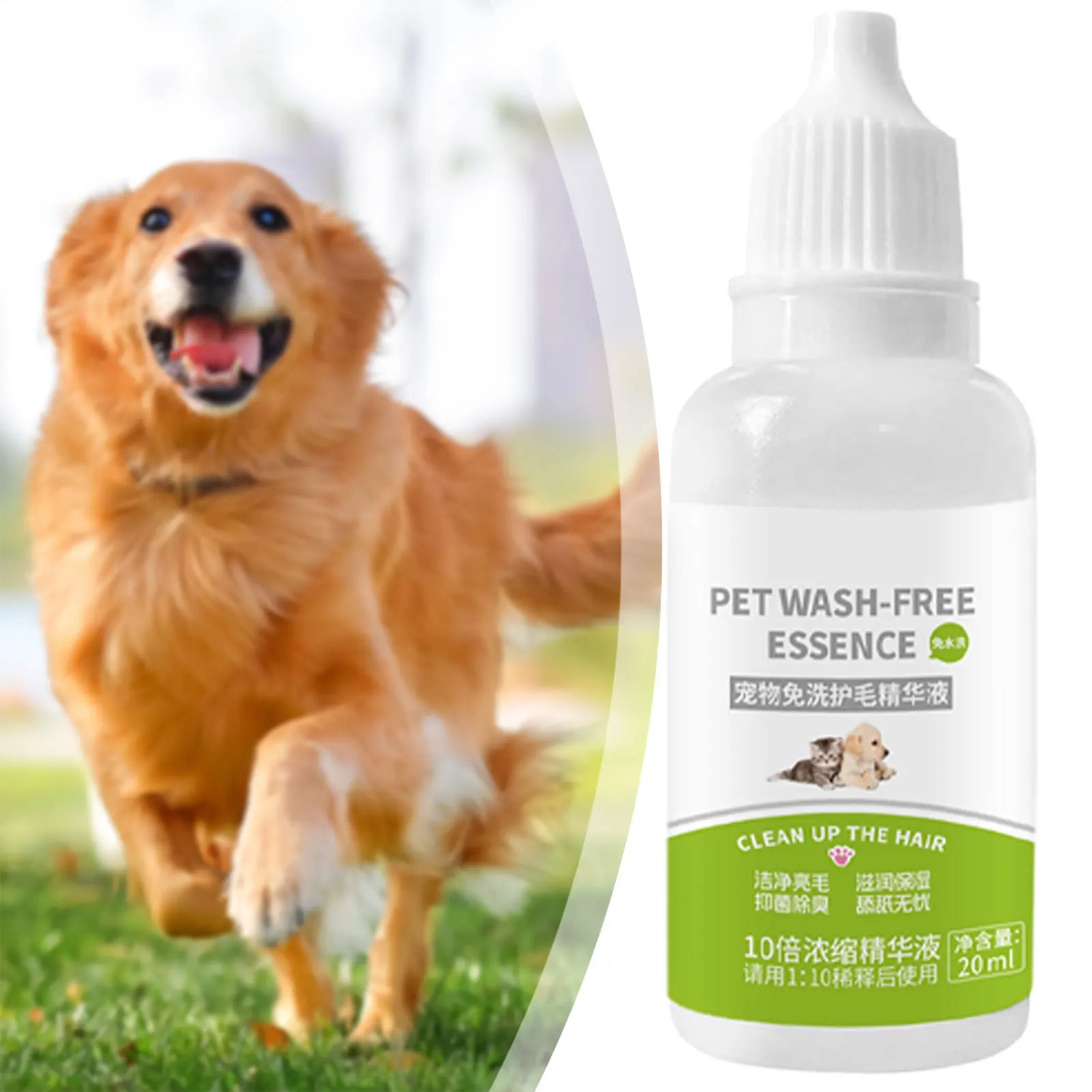 Pet Dry Shampoo Spray Puppy Gentle No-Rinses Fur Cleaner Eliminates Odor Long-Lasting Fresh-Scent Pet Care