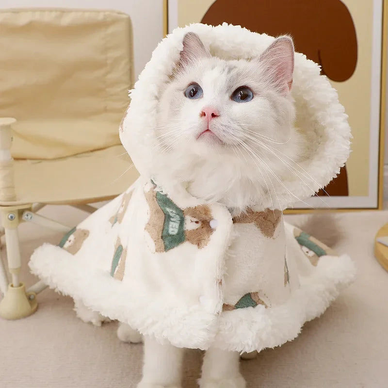 Autumn Winter Pet Dog Clothes Cloak Blanket French Bulldog Puppy Warm Windproof Jacket Sweaters For Small Dog Chihuahua Dog Coat