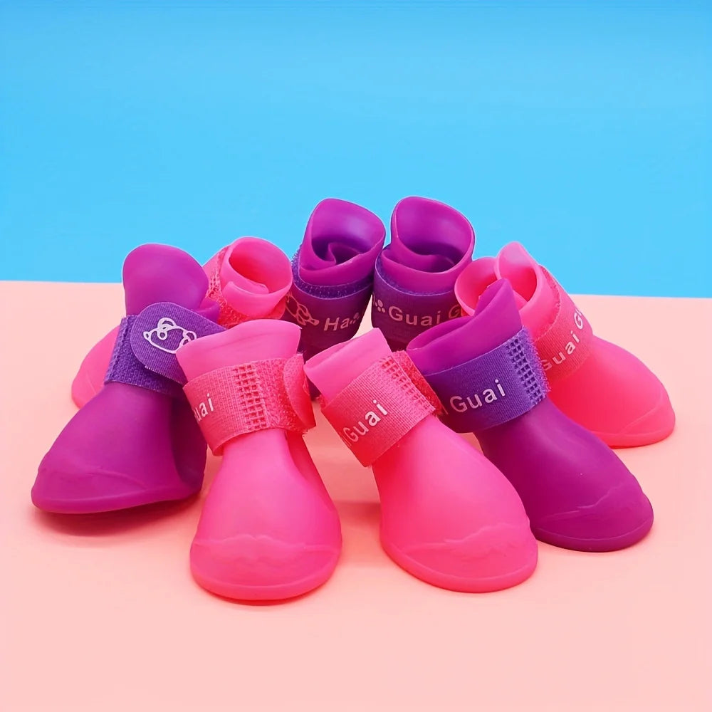 Pet Shoes Cute Pet Dog Shoes Rainproof Puppy Boots Anti-Slip Dog Shoes