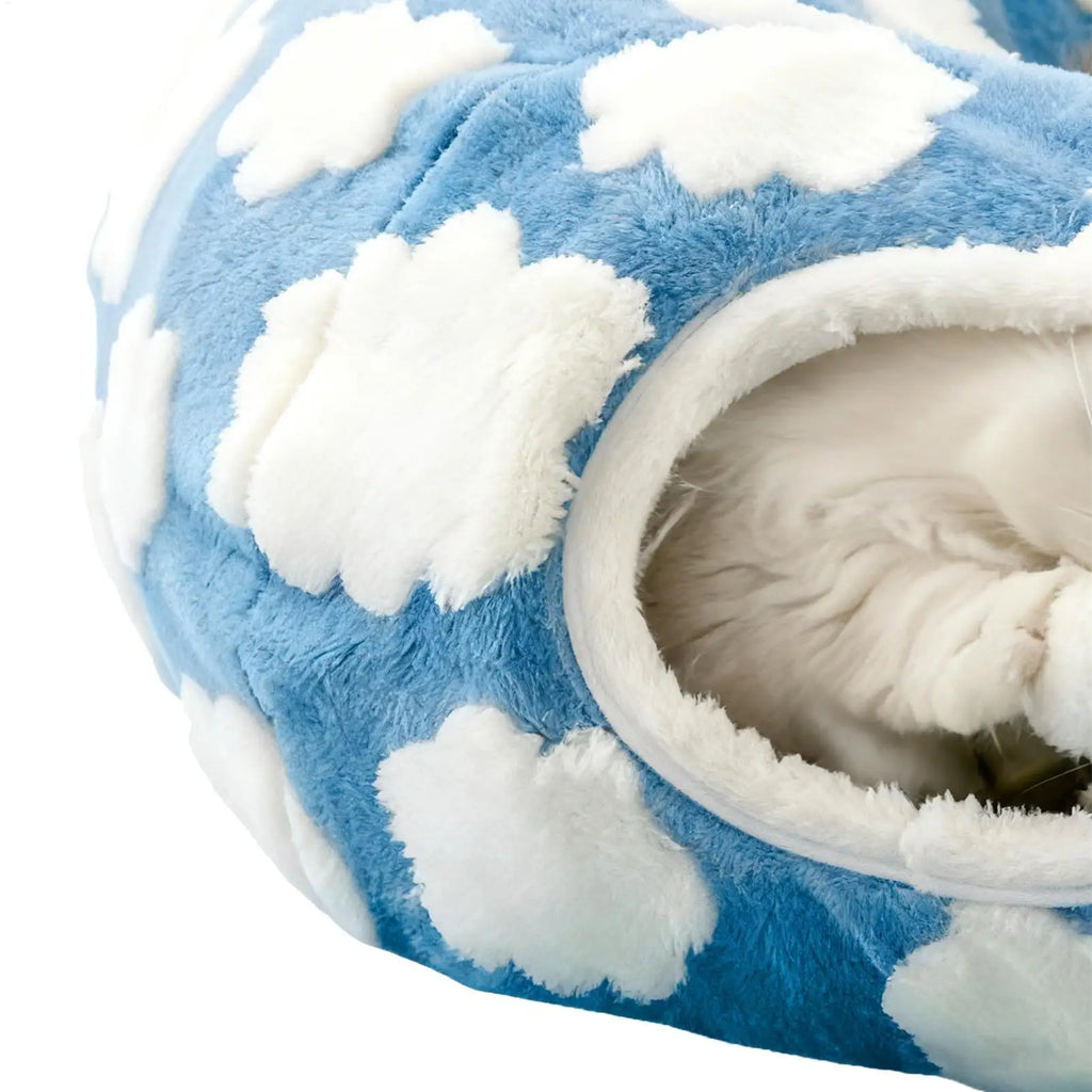 Cat Cave Donut Interactive Toys Washable With Ball Cat Tunnel Donut Kitten Bed For Kitten Puppy Small Dog Bunny Pet Enrichment