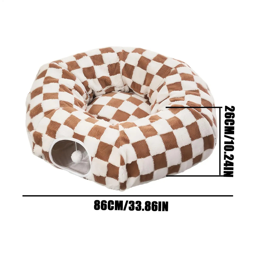 Cat Cave Donut Interactive Toys Washable With Ball Cat Tunnel Donut Kitten Bed For Kitten Puppy Small Dog Bunny Pet Enrichment