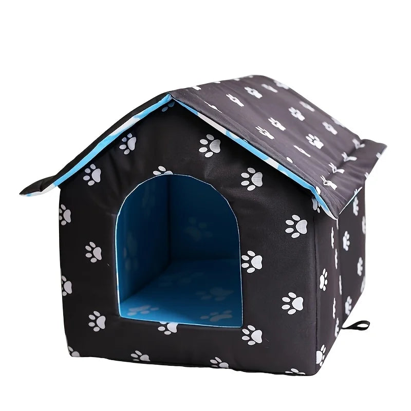 Cat House for Outdoor Winterproof Waterproof and Warm Foldable Pet Shelter for Cats with Removable Cushion for Stray Pets