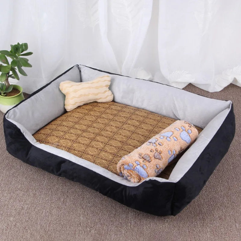 Cozy Pet Bed for Small Medium Large Dogs Warm Plush Dog Cat Bed, Soft Rectangular Dog Mat Cushion
