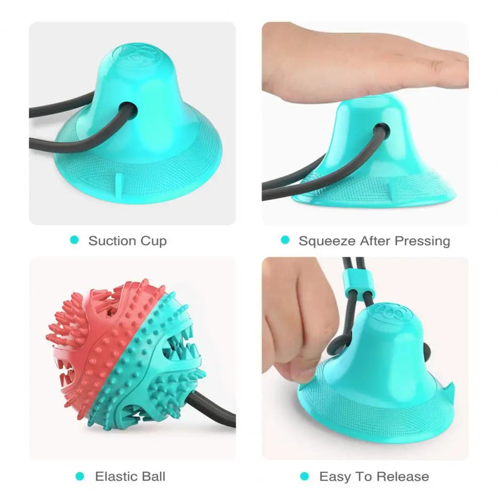 Dog Chew Toys for Aggressive Chewers Interactive Dog Suction Cup Toy Teething Rope Toy Dog Puzzle Treat Food Dispensing Ball Toy