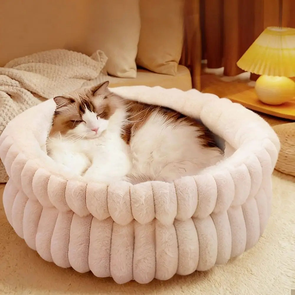 Comfortable Warm Soft Cat Bed Deep Sleep Pet Supplies Dog Bed Round Cozy Pet House Kennel Winter