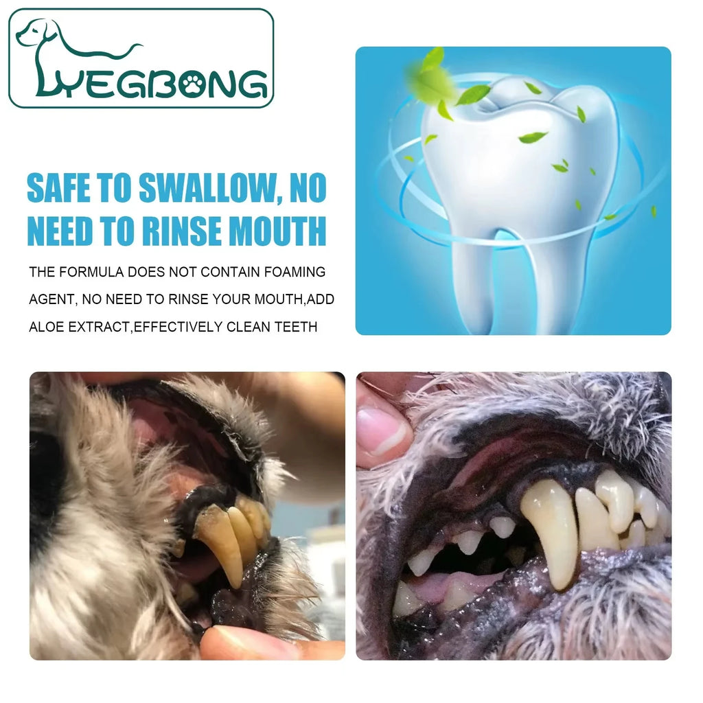 Pet Toothpaste for Dogs Fresh Breath Oral Cleaning Bad Breath Dental Plaque Edible Toothpaste Improve Your Pet's Gum Health