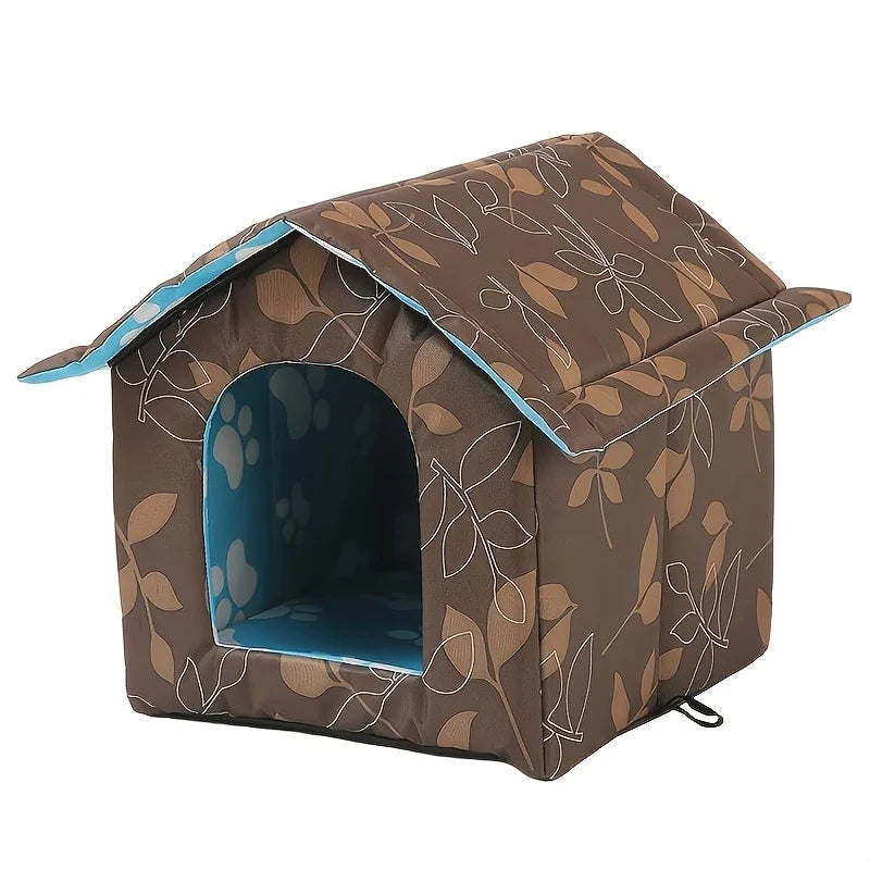 Cat House for Outdoor Winterproof Waterproof and Warm Foldable Pet Shelter for Cats with Removable Cushion for Stray Pets
