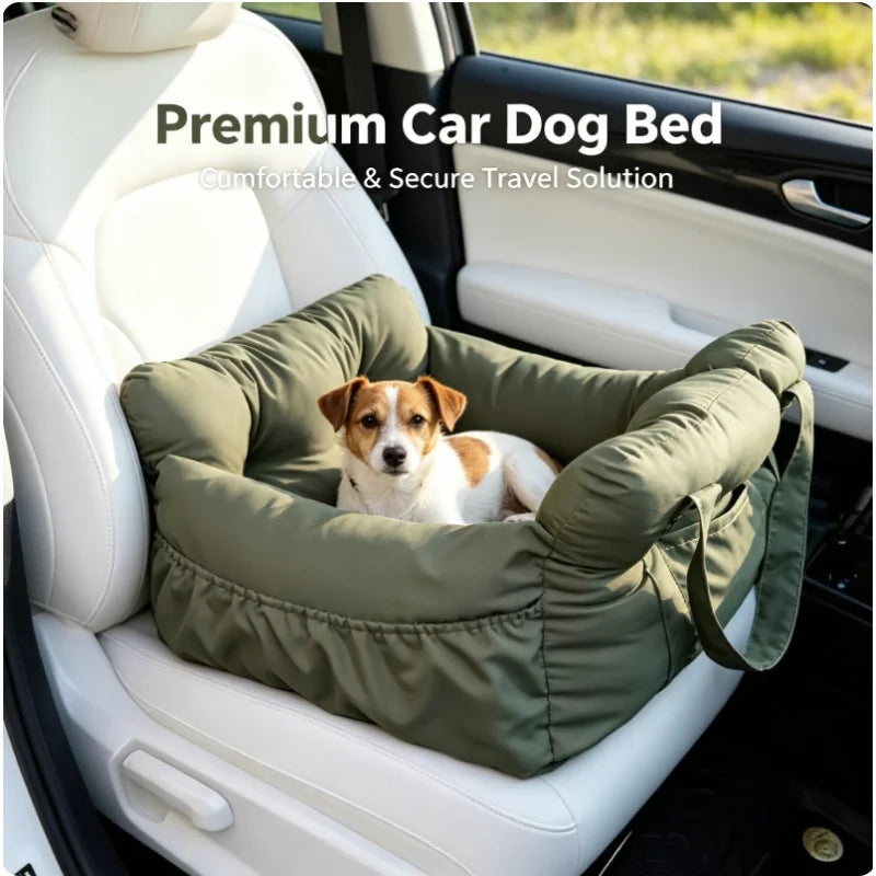 Safety Dog Car Bed for Small Dogs Non-Slip Washable Pet Travel Carrier with Secure Straps for Car Rides