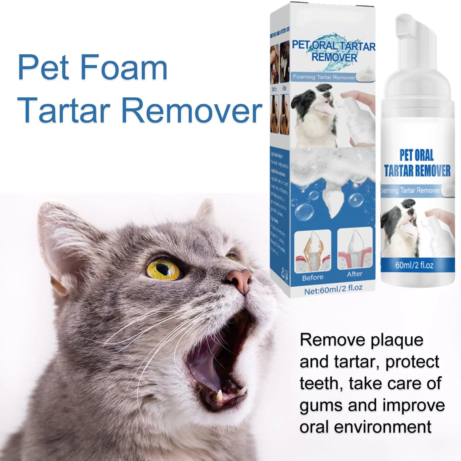 Dog Dental Care Foam Dog Oral Breath Freshener Keep Dog Breath Fresh And Teeth Clean Supports Gum Health Dog Dental Care.
