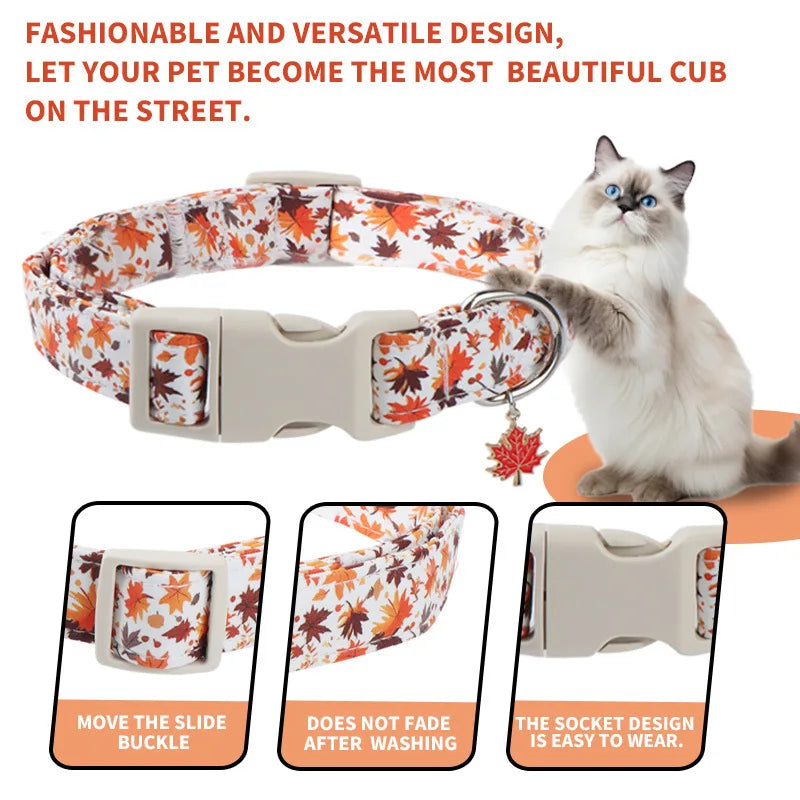 Dog Collar Nylon Cat Collars Adjustable Dogs Necklace with Cute Print for Small Medium Large Dogs Cat Supplies Valentine's Day