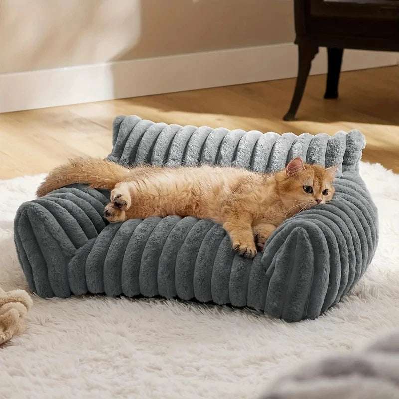 Warm Comfort Cute Cat Sofa Deep Sleep Cat Mat Bed Soft Cushion Pet bed Basket Kitten House for Medium Cats & Small Dogs