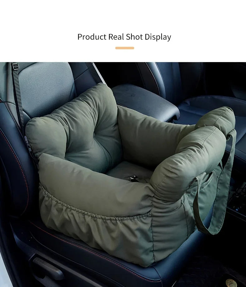 Safety Dog Car Bed for Small Dogs Non-Slip Washable Pet Travel Carrier with Secure Straps for Car Rides