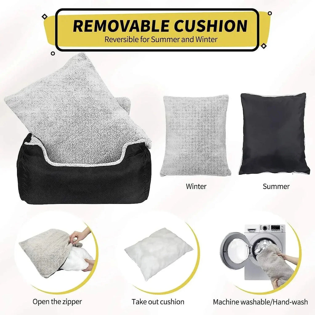 Dog Bed Removable  Machine Washable Pet Car Seat Cover Pet Animal Nest Cushion Dogs Cats Sofa Bedding Travel Mattress for Pets