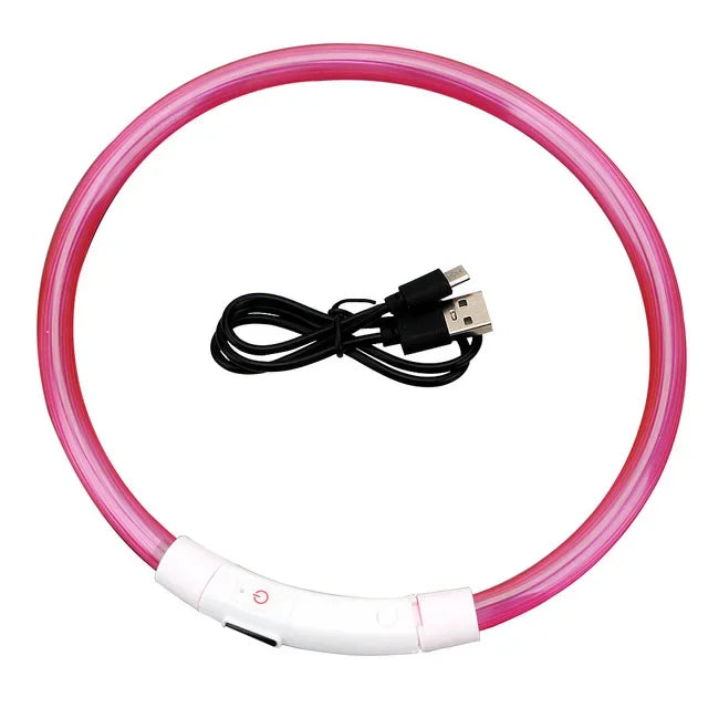 B Pet dog LED collar - Dog loss prevention collar - Adjustable collar - Safe USB charging collar - Pet supplies For use at night