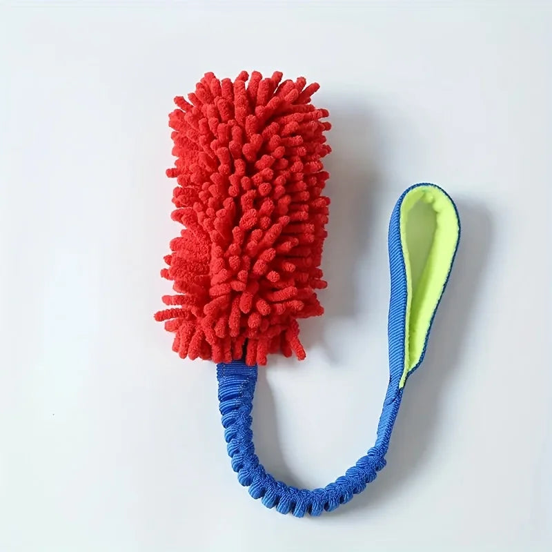 Durable Dog Toys for Aggressive Chewers - Soft Plush Pulling Rope Chew Toy with Sturdy Handle, Interactive Teeth Cleaning Toy