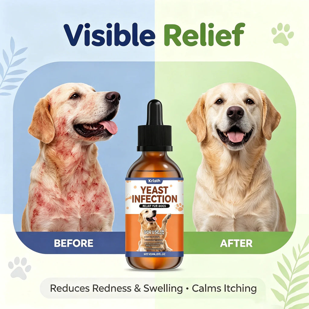 Dog Herbal Drops for Skin & Coat Health – Yeast Infection Relief, Itching & Redness Soother, Immune Support Supplement 60ml