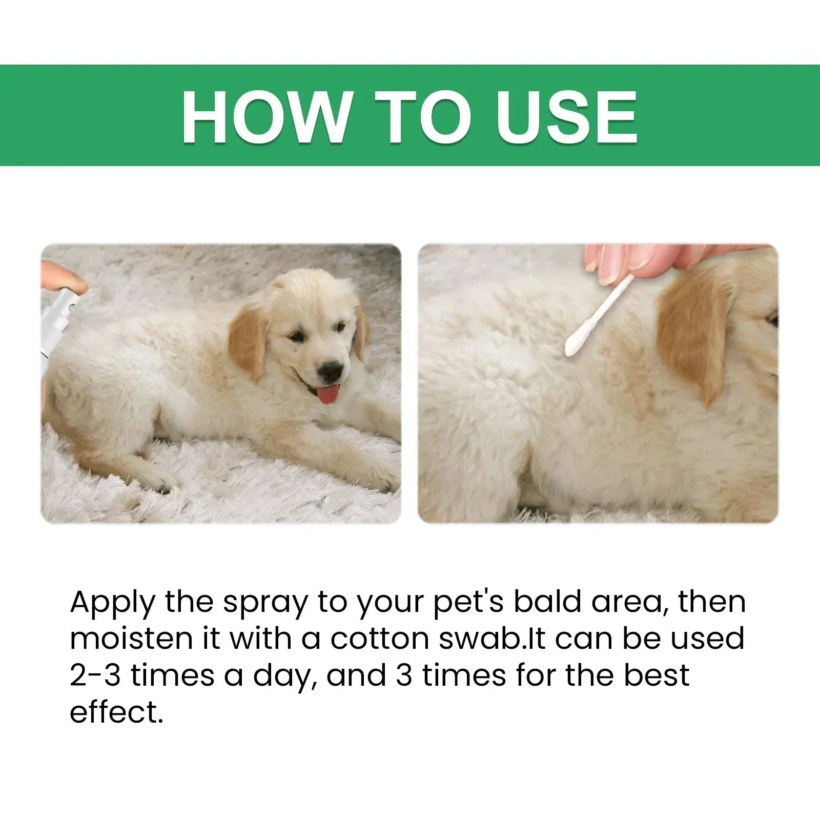 Dog Hair Loss Treatments Supplements for Dogs Cats Non-Toxic Safe Ingredient Use on Body Promotes Hair Growth