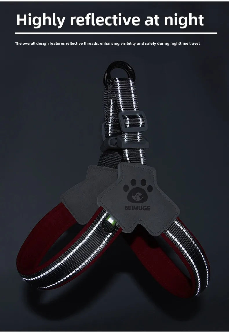 Dog Y shaped harness no pull reflective adjustable breathable and comfortable for small medium dogs walking training outdoor