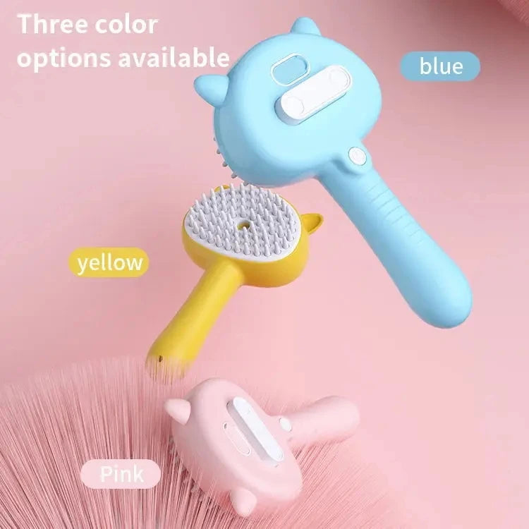 2-in-1 Cat grooming comb Pet Grooming Brush - Electric Massage & Waterless Spray Comb for Cats/Dogs One-Button Deshedding