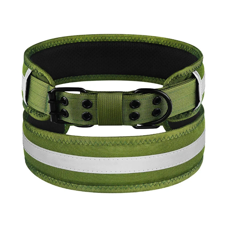 Reflective Solid Color Dog Collar  Polyester Breathable & Comfortable, Anti-Choke Adjustable Pet Collar