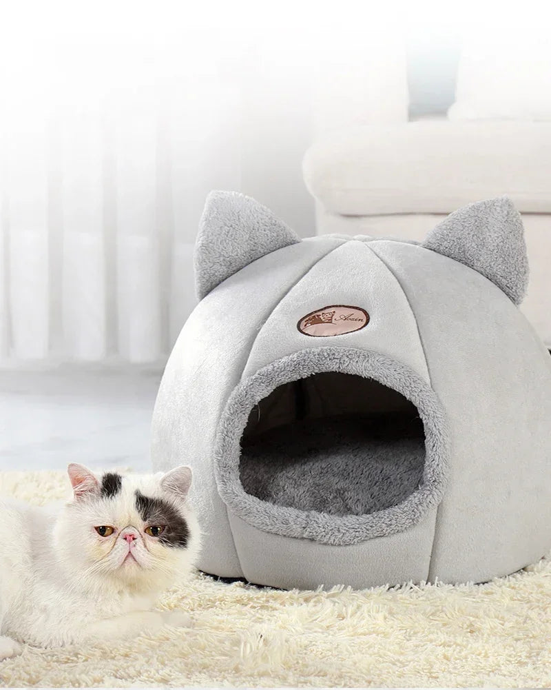Deep Sleep Comfort in Winter Cat Bed Iittle Mat Basket Small Dog House Products Pets Tent Cozy Cave Nest Indoor Cama Gato