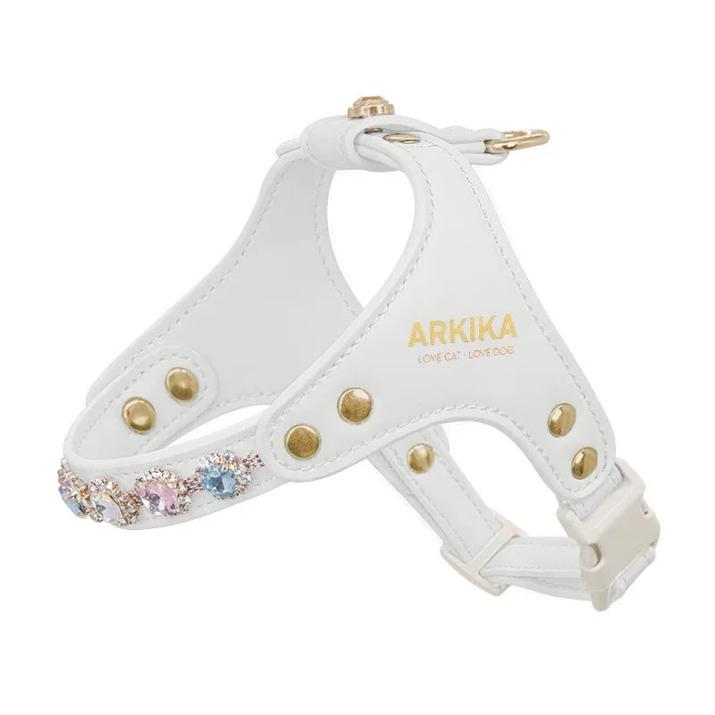 Arkika Dog Leash Small Dogs Chest Back Type Yorkie Teddy Pet out Walking Rope Non-Extensible Durable Pet Supplies